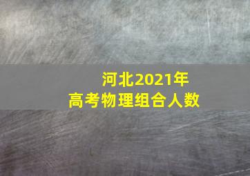 河北2021年高考物理组合人数