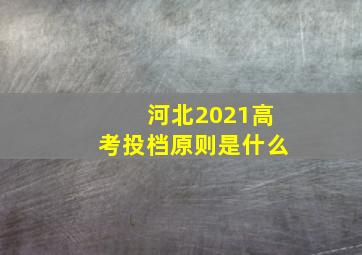 河北2021高考投档原则是什么