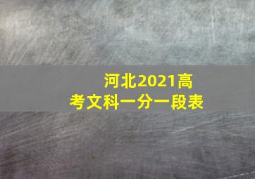 河北2021高考文科一分一段表