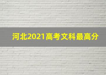 河北2021高考文科最高分