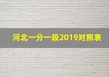 河北一分一段2019对照表