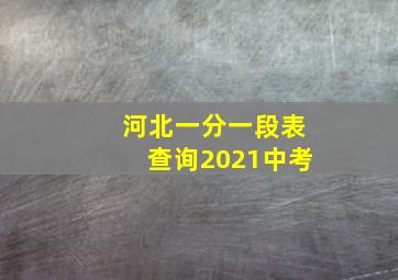 河北一分一段表查询2021中考