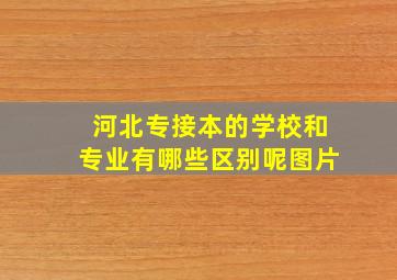 河北专接本的学校和专业有哪些区别呢图片