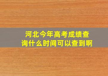 河北今年高考成绩查询什么时间可以查到啊