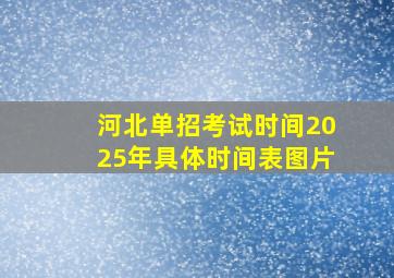 河北单招考试时间2025年具体时间表图片