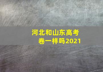 河北和山东高考卷一样吗2021