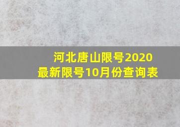 河北唐山限号2020最新限号10月份查询表