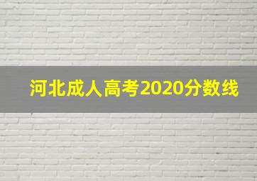 河北成人高考2020分数线