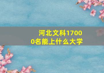 河北文科17000名能上什么大学