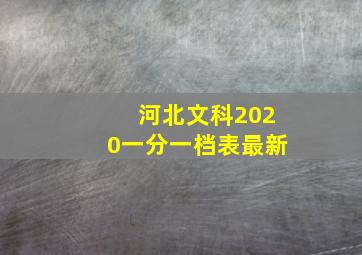 河北文科2020一分一档表最新