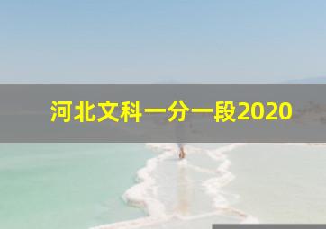 河北文科一分一段2020