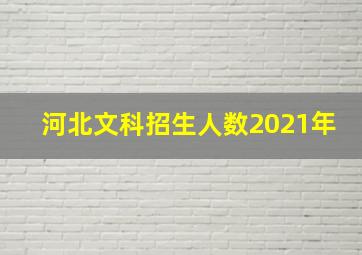 河北文科招生人数2021年