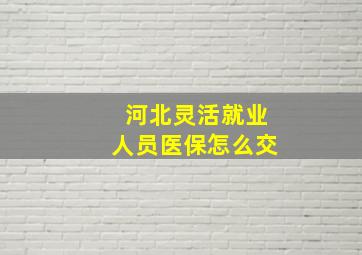 河北灵活就业人员医保怎么交