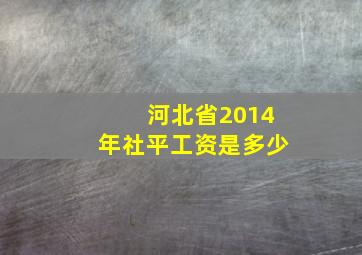 河北省2014年社平工资是多少