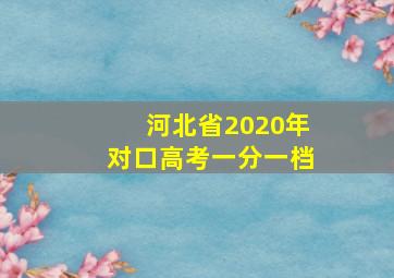 河北省2020年对口高考一分一档