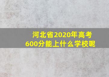 河北省2020年高考600分能上什么学校呢