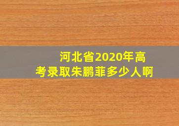 河北省2020年高考录取朱鹏菲多少人啊