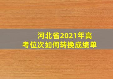 河北省2021年高考位次如何转换成绩单