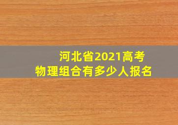 河北省2021高考物理组合有多少人报名