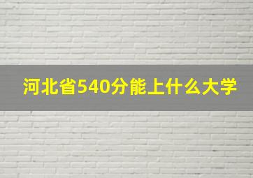 河北省540分能上什么大学