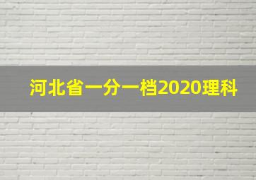 河北省一分一档2020理科