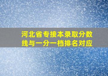 河北省专接本录取分数线与一分一档排名对应