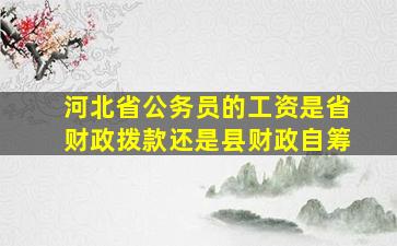 河北省公务员的工资是省财政拨款还是县财政自筹