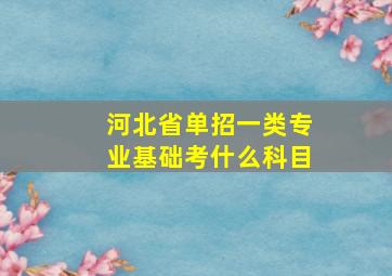 河北省单招一类专业基础考什么科目