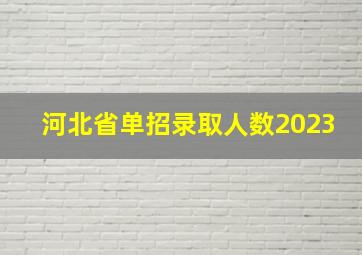 河北省单招录取人数2023