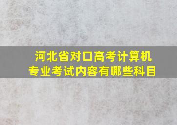 河北省对口高考计算机专业考试内容有哪些科目