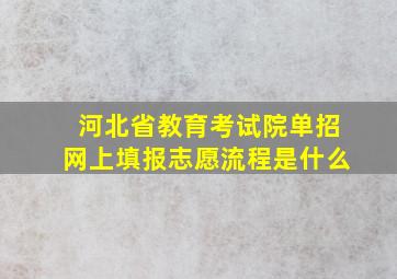 河北省教育考试院单招网上填报志愿流程是什么