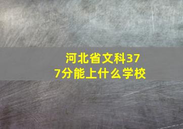 河北省文科377分能上什么学校