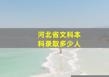 河北省文科本科录取多少人