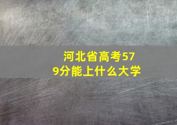 河北省高考579分能上什么大学