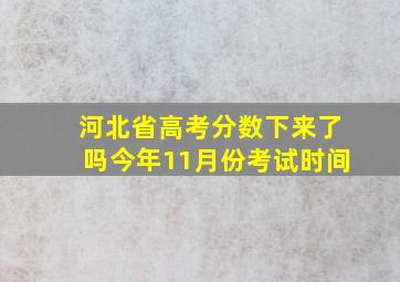 河北省高考分数下来了吗今年11月份考试时间