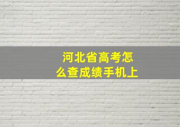 河北省高考怎么查成绩手机上