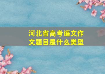 河北省高考语文作文题目是什么类型