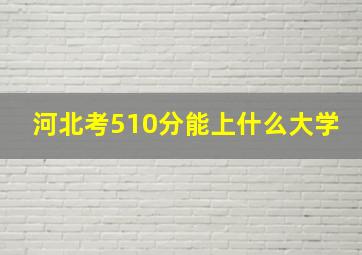 河北考510分能上什么大学