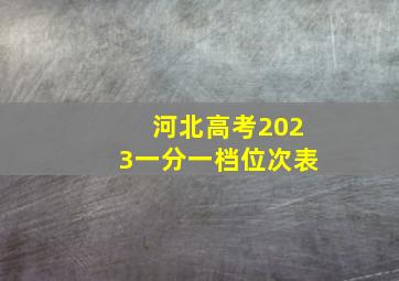 河北高考2023一分一档位次表