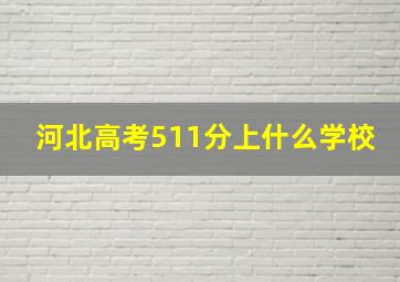 河北高考511分上什么学校