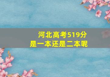 河北高考519分是一本还是二本呢