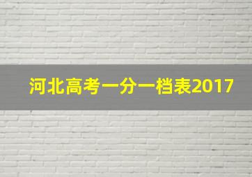 河北高考一分一档表2017