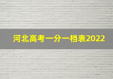 河北高考一分一档表2022