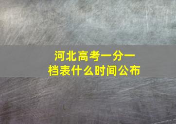 河北高考一分一档表什么时间公布