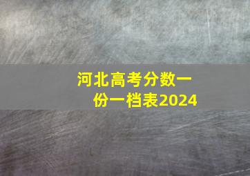 河北高考分数一份一档表2024