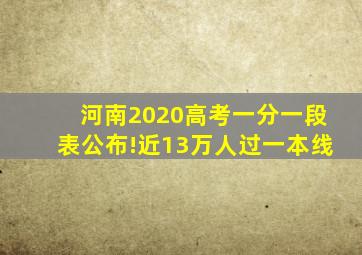 河南2020高考一分一段表公布!近13万人过一本线