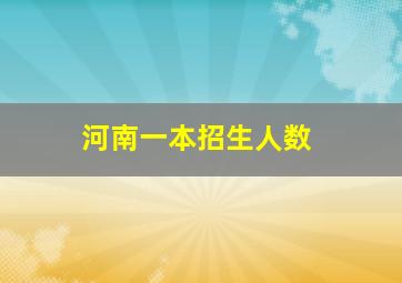 河南一本招生人数