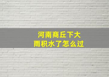 河南商丘下大雨积水了怎么过