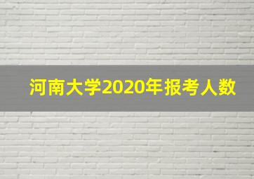 河南大学2020年报考人数