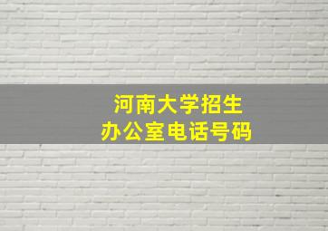 河南大学招生办公室电话号码